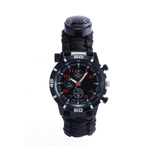 7-in-1 Paracord Survival Chronograph Wristwatch - Survival Cat