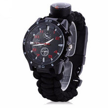 Load image into Gallery viewer, 7-in-1 Paracord Survival Chronograph Wristwatch - Survival Cat