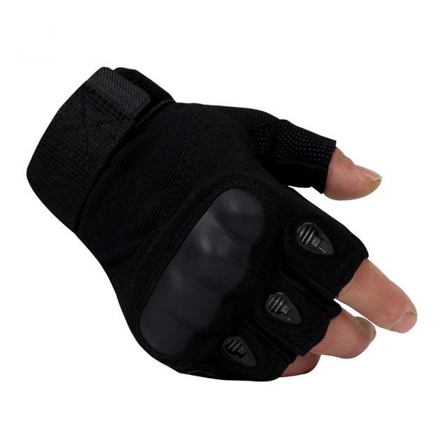 SC-TG2 Hard Knuckle Military Style Tactical Gloves (Half Finger) - Survival Cat