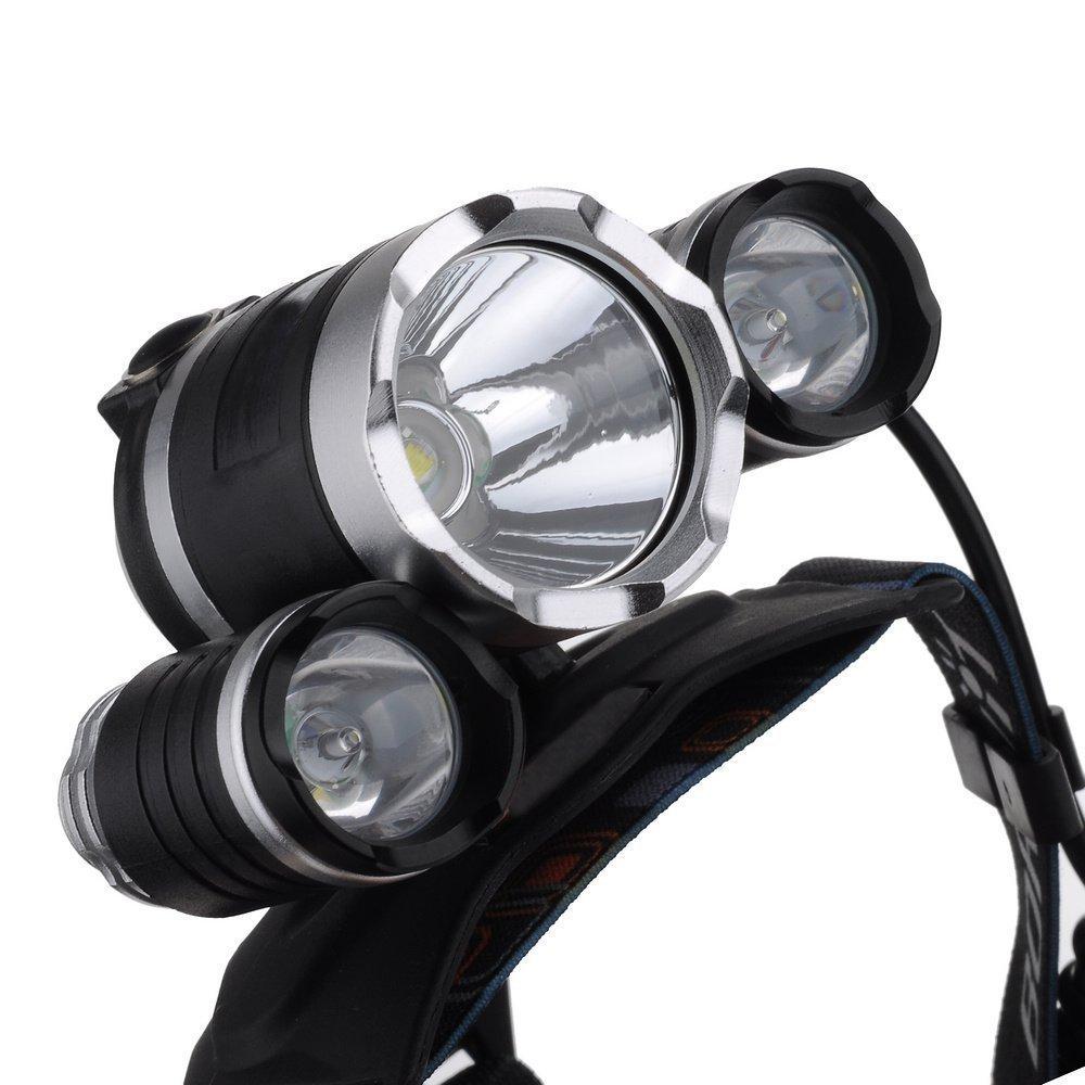 Triple Barrel 6000 Lumens 4-Mode Headlight Head Lamp - Survival Cat