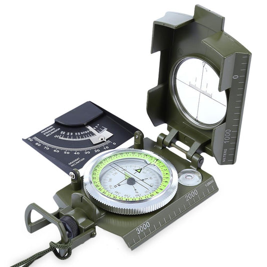 LSC2 Professional Metal Military Lensatic Sighting Compass with Inclinometer - Survival Cat