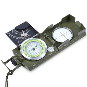 LSC2 Professional Metal Military Lensatic Sighting Compass with Inclinometer - Survival Cat
