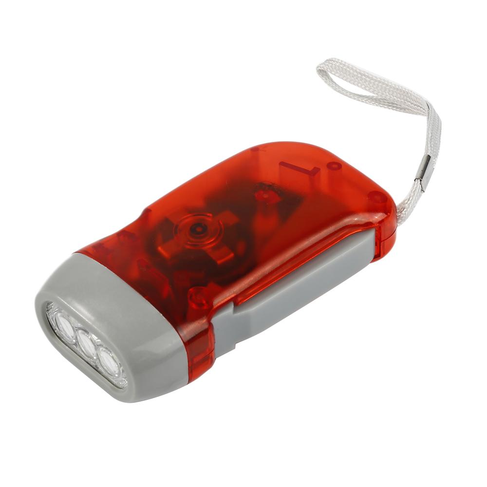 Manual 3-LED Hand Crank Emergency Flashlight