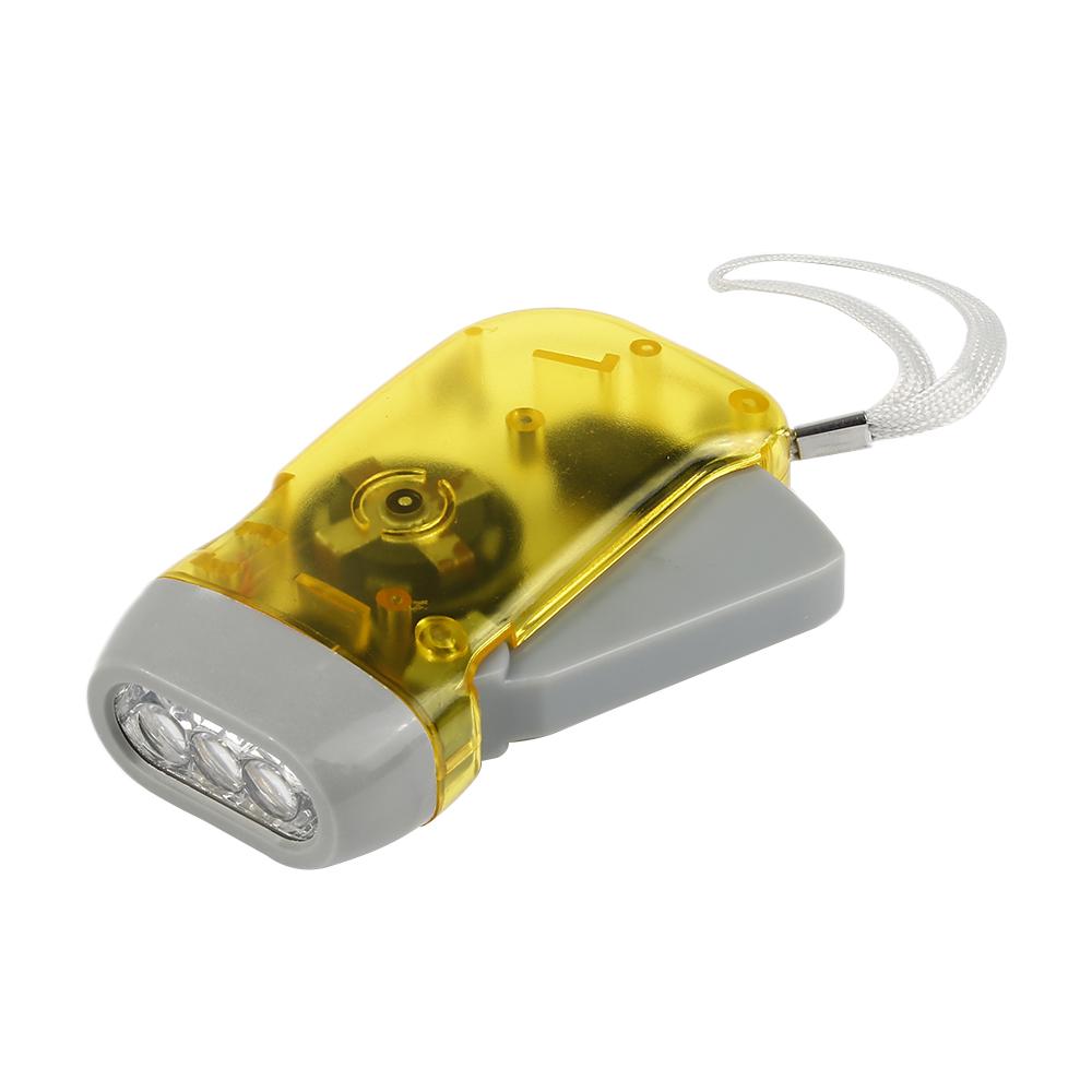 Manual 3-LED Hand Crank Emergency Flashlight - Survival Cat