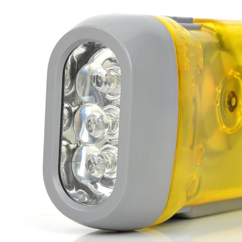 Manual 3-LED Hand Crank Emergency Flashlight - Survival Cat