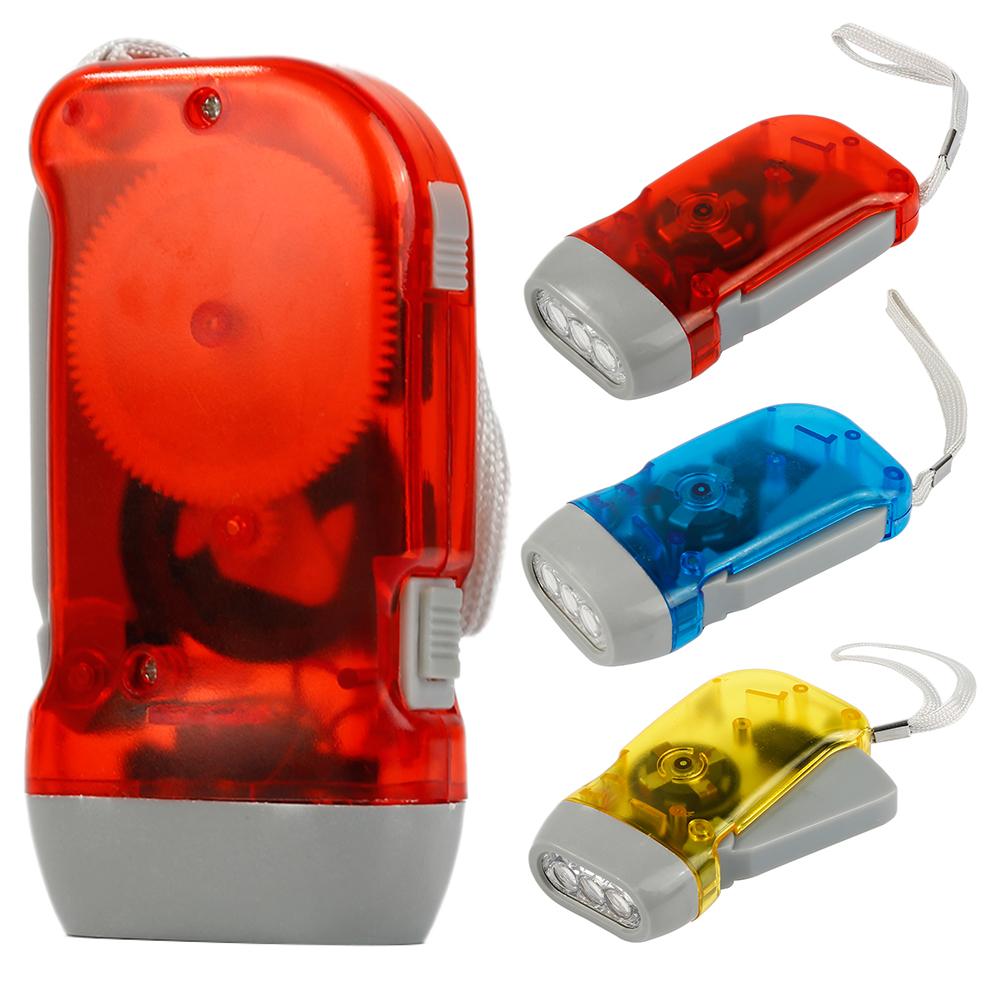 Manual 3-LED Hand Crank Emergency Flashlight - Survival Cat