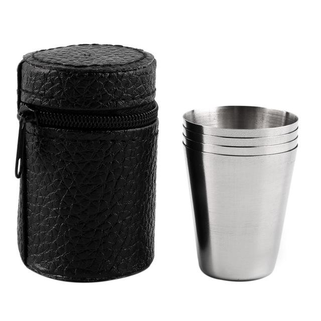 Stainless Steel Portable Outdoor Cups (Pack of 4) - Survival Cat