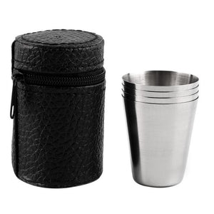 Stainless Steel Portable Outdoor Cups (Pack of 4) - Survival Cat