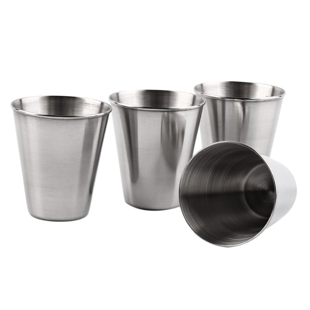 Stainless Steel Portable Outdoor Cups (Pack of 4) - Survival Cat