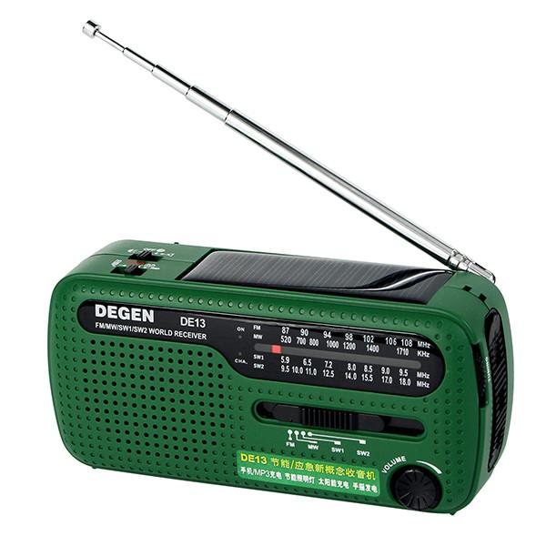 Radio Solar Dinamo Emergencias DEGEN DE13 color Verde - OfertaSolar