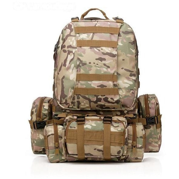 SC-3M50 Large Outdoor Military Style 50L Backpack/Daypack w/ 3 MOLLE Bags - Survival Cat