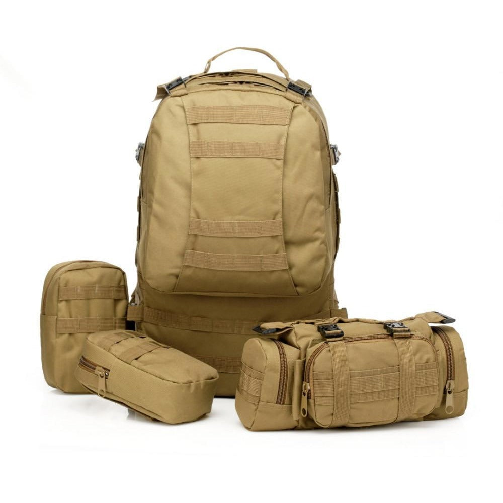 SC-3M50 Large Outdoor Military Style 50L Backpack/Daypack w/ 3 MOLLE Bags - Survival Cat