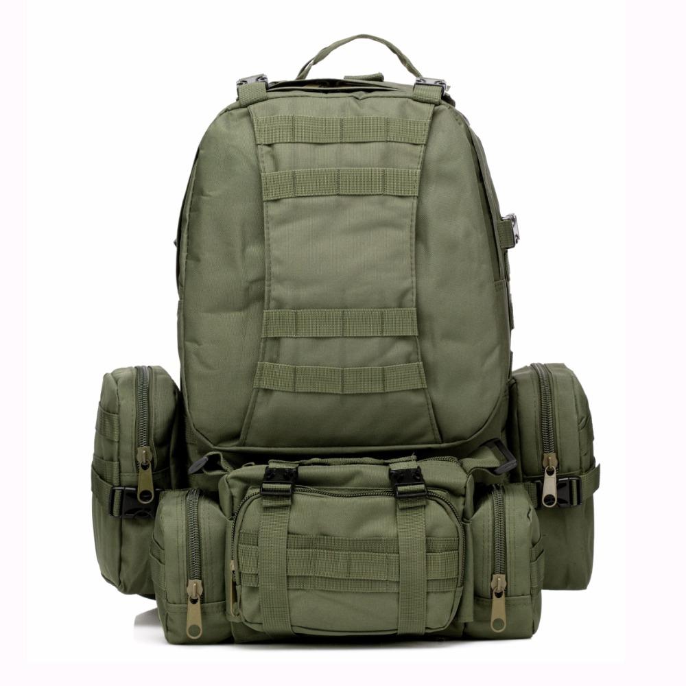 SC-3M50 Large Outdoor Military Style 50L Backpack/Daypack w/ 3 MOLLE Bags - Survival Cat