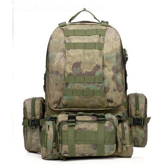 SC-3M50 Large Outdoor Military Style 50L Backpack/Daypack w/ 3 MOLLE Bags - Survival Cat