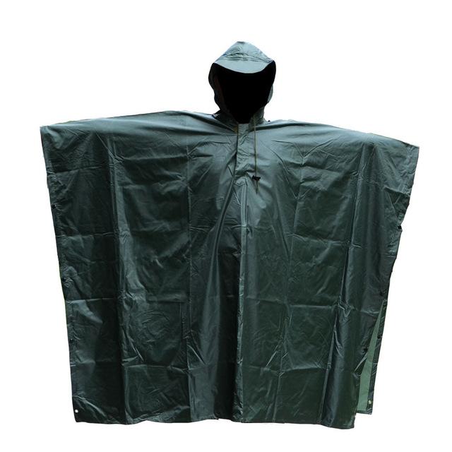 SC-RC1 Military Style Multi-Purpose Hooded Rain Poncho & Waterproof Shelter/Tent/Picnic Mat - Survival Cat