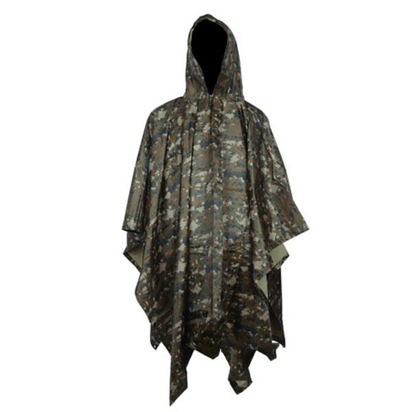 SC-RC1 Military Style Multi-Purpose Hooded Rain Poncho & Waterproof Shelter/Tent/Picnic Mat - Survival Cat