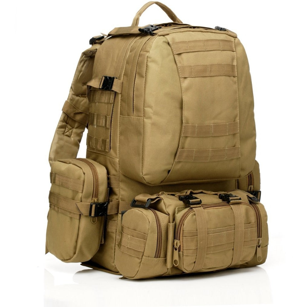 SC-3M50 Large Outdoor Military Style 50L Backpack/Daypack w/ 3 MOLLE Bags - Survival Cat